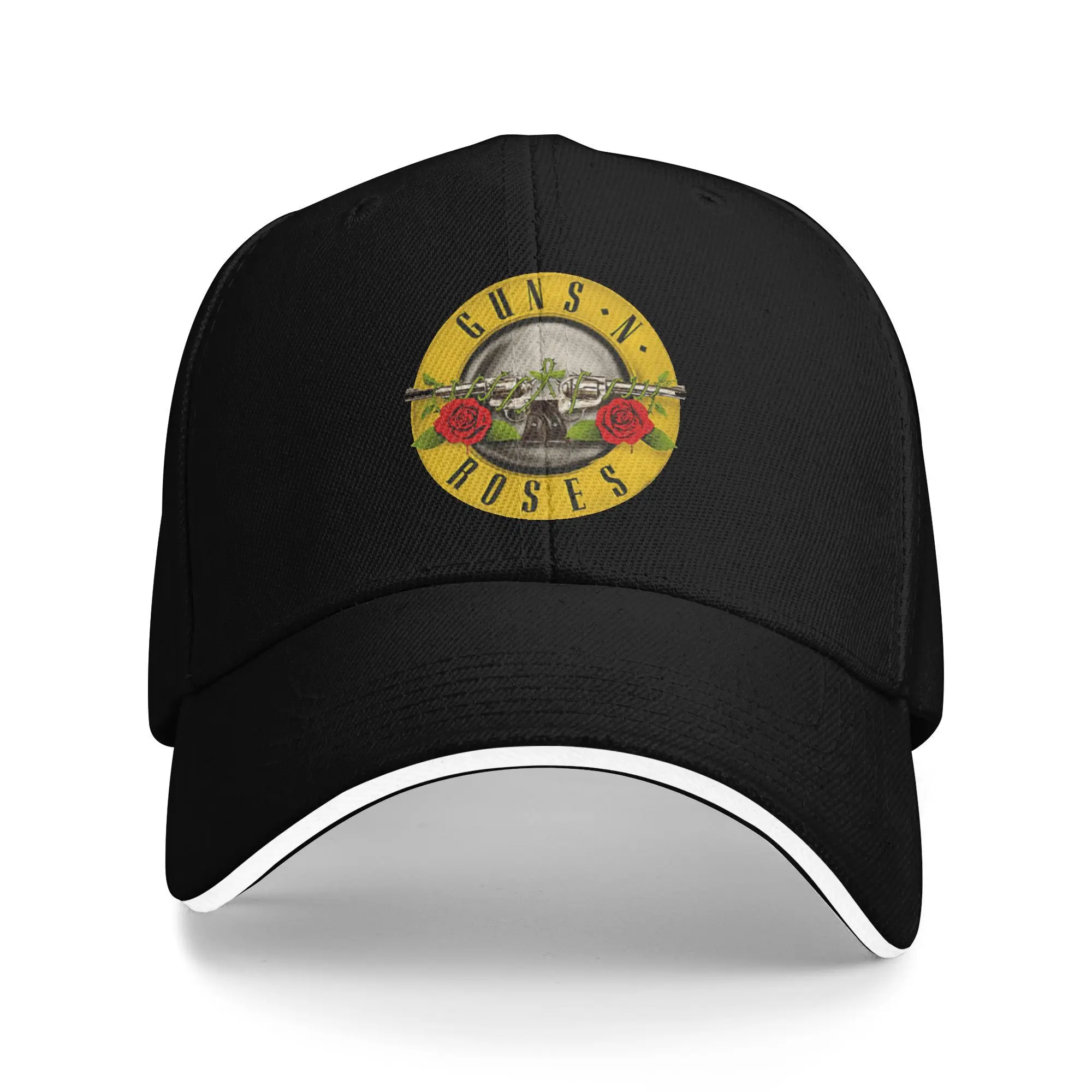 Hard Rock Band Guns N Roses Желтая круглая бейсболка для вечеринки у бассейна Женщины Мужчины Высококачественная мужская пляжная солнцезащитная шляпа Кепка