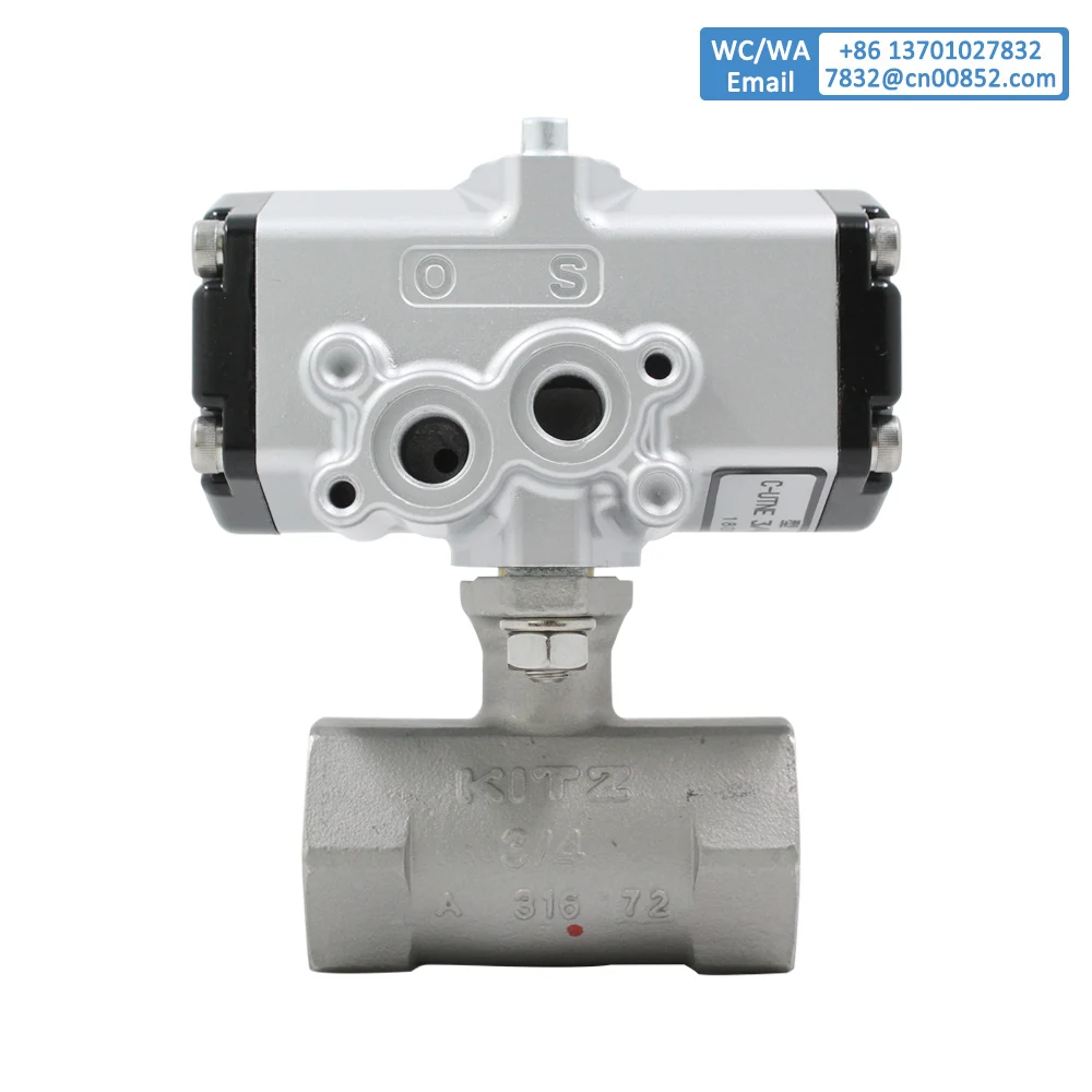 Фото Шаровой кран Kitz C-UTNE Penumatic Control C-1 1/2 дюйма DN10 DN15 DN20 DN25 PN10 Шаровые клапаны с резьбовыми концами для воды №4