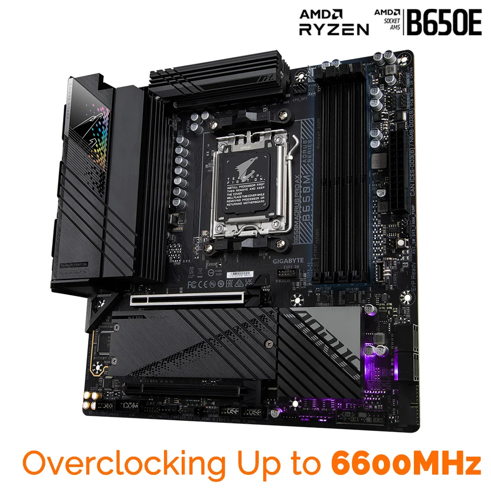 Материнская плата AMD Ryzen 9 7950X, 3D ЦП с Gigabyte B650M AORUS PRO AX DDR5, материнская плата Kingston DDR5 RAM 6000 МГц 32 ГБ памяти RGB, Новинка (art.: 3920c2b7f4740) - 3920c2b7f4740