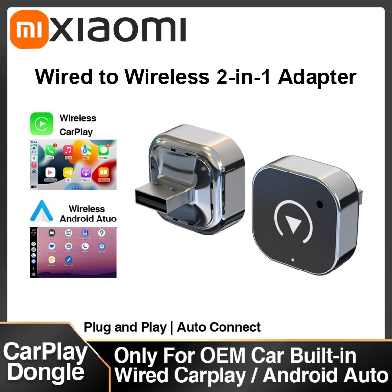 Беспроводной адаптер Xiaomi CarPlay Android Auto USB Dongle Smart Mini Box Plug And Play Универсальный для VW Toyota Nissan Honda Ford