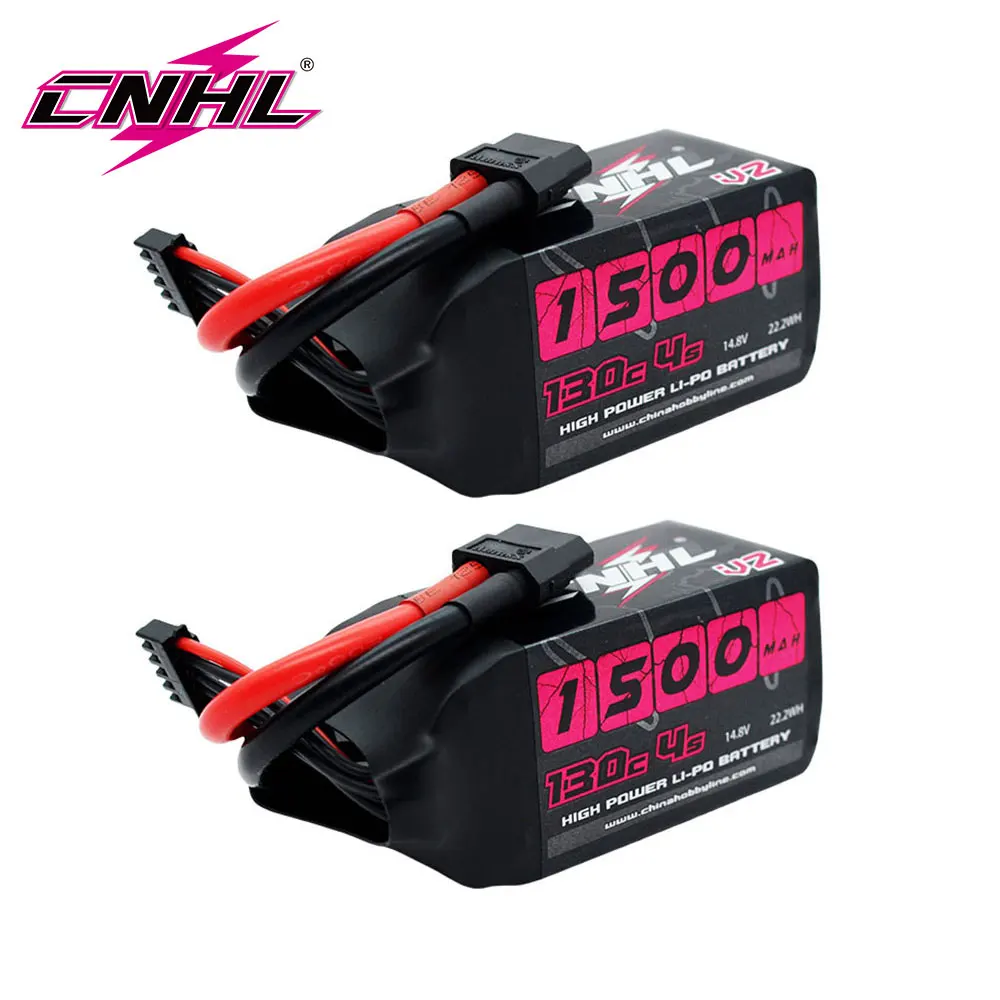 2 шт. CNHL 4S 14,8 В Lipo аккумулятор 1100 мАч 1300 мАч 1500 мАч 130C с разъемом XT60 для FPV Самолет Дрон Квадрокоптер Вертолет Хобби