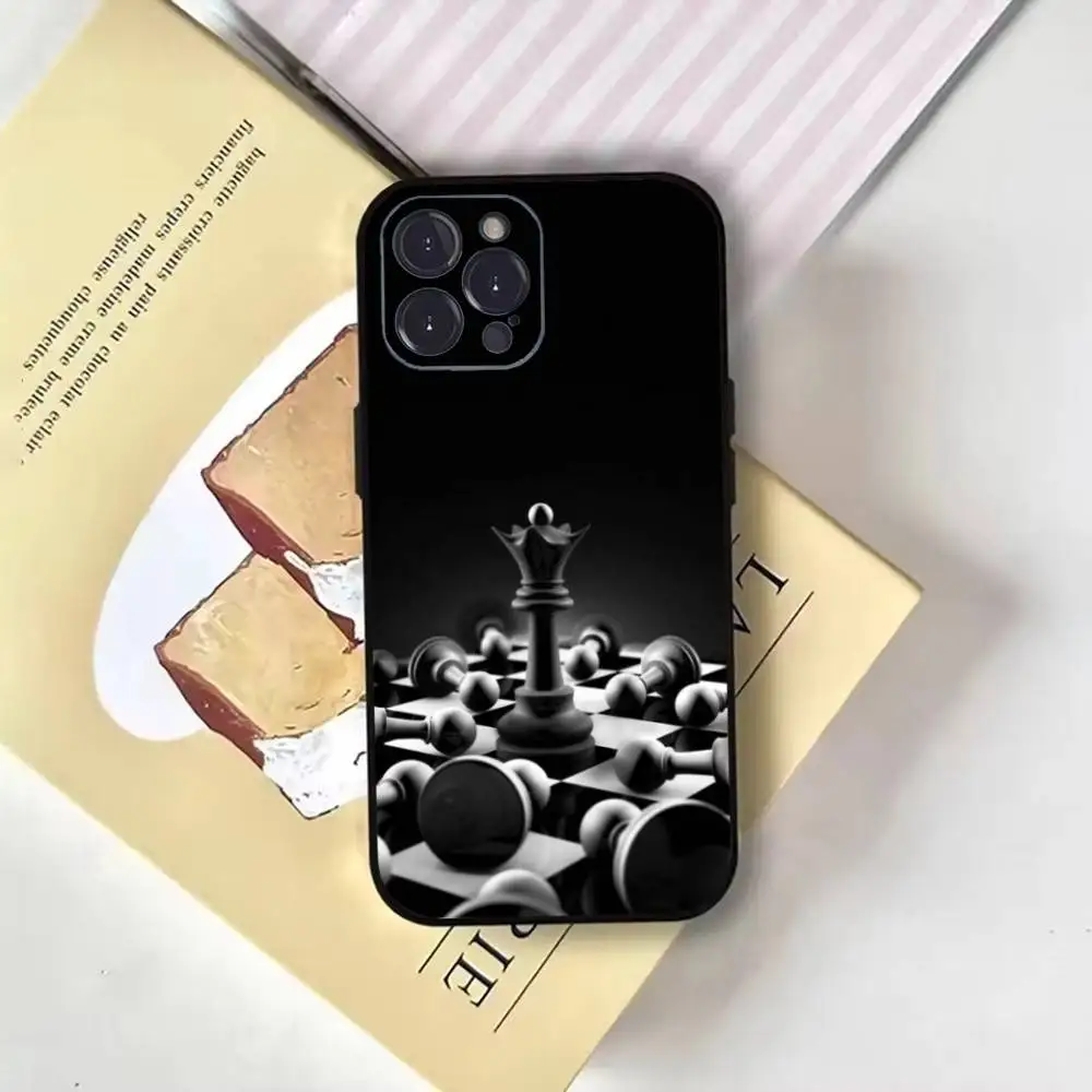 Классический чехол для телефона в стиле ретро в стиле шахмат для iPhone16,15,14,13,12,11 Plus, Pro Max, XS, XR, SE, Mini,8,7, мягкий черный чехол (art.: 3920d1148ff6a) - 3920d1148ff6a