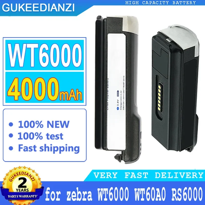 Мобильный телефон аккумуляторы 4000 мАч для zebra WT6000 WT60A0 RS6000 BT000262A01, портативный аккумулятор для мобильных телефонов