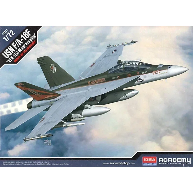 Академия 12577 1/72 USN F/A-18F VFA-154 Черные рыцари самолетов DIY Пластиковый самолет в сборе Модель масштаба Наборы самолетов