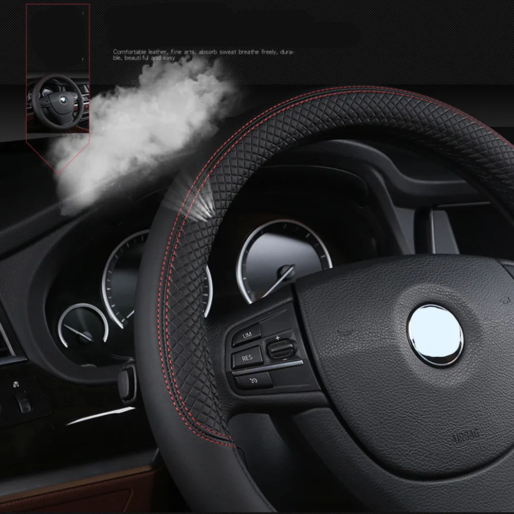 Фото Автомобильные аксессуары для Nissan Altima Dualis Juke Frontier Fuga Leaf Bluebird Rogue Navara NP300 Leaf Kicks, чехол на руль автомобиля №3
