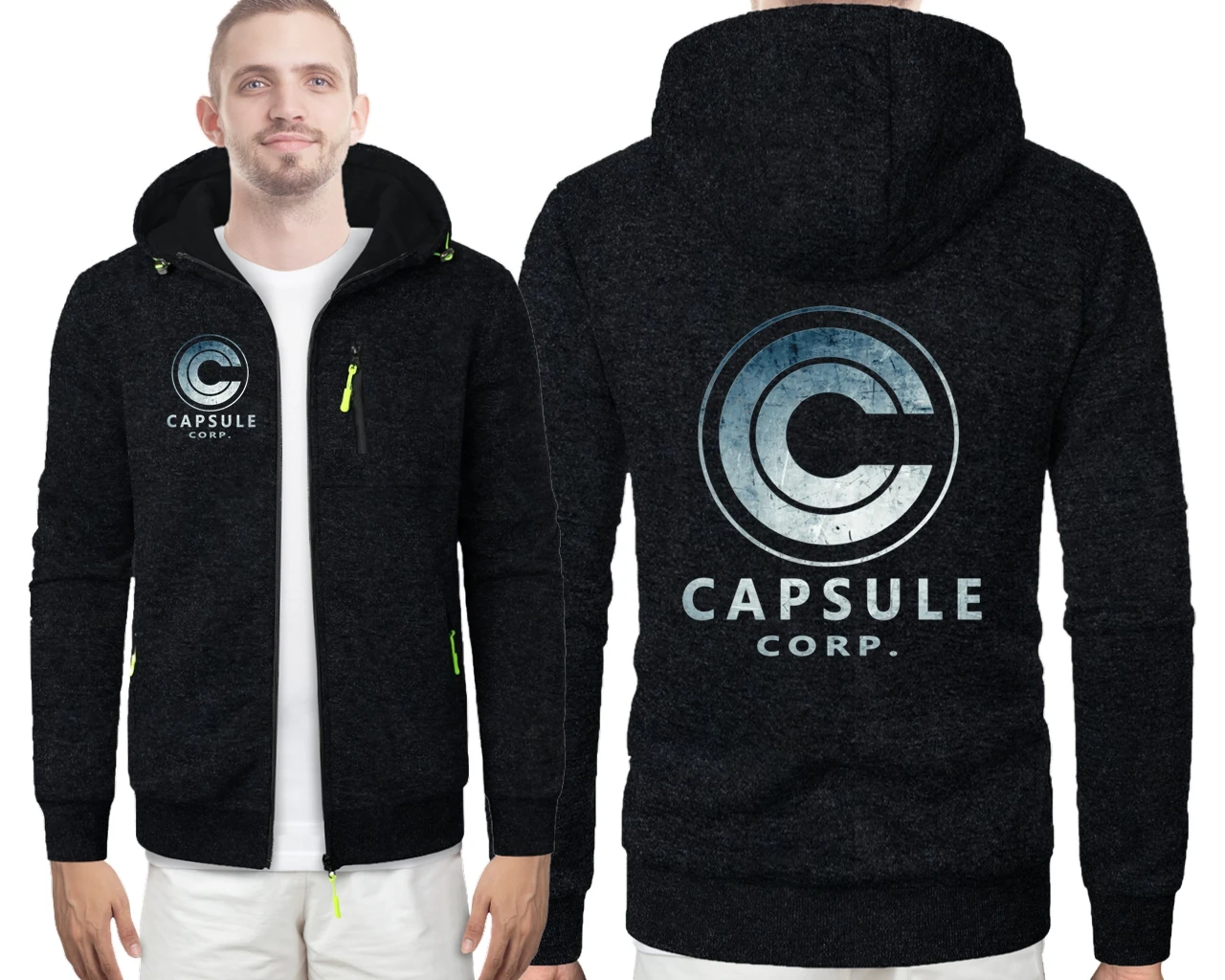 Аниме Capsule Corp Super Goku Спортивная повседневная толстовка Кардиган Куртки с капюшоном Кардиган Толстовки с капюшоном Бейсбольная куртка Толстовки и свитшоты