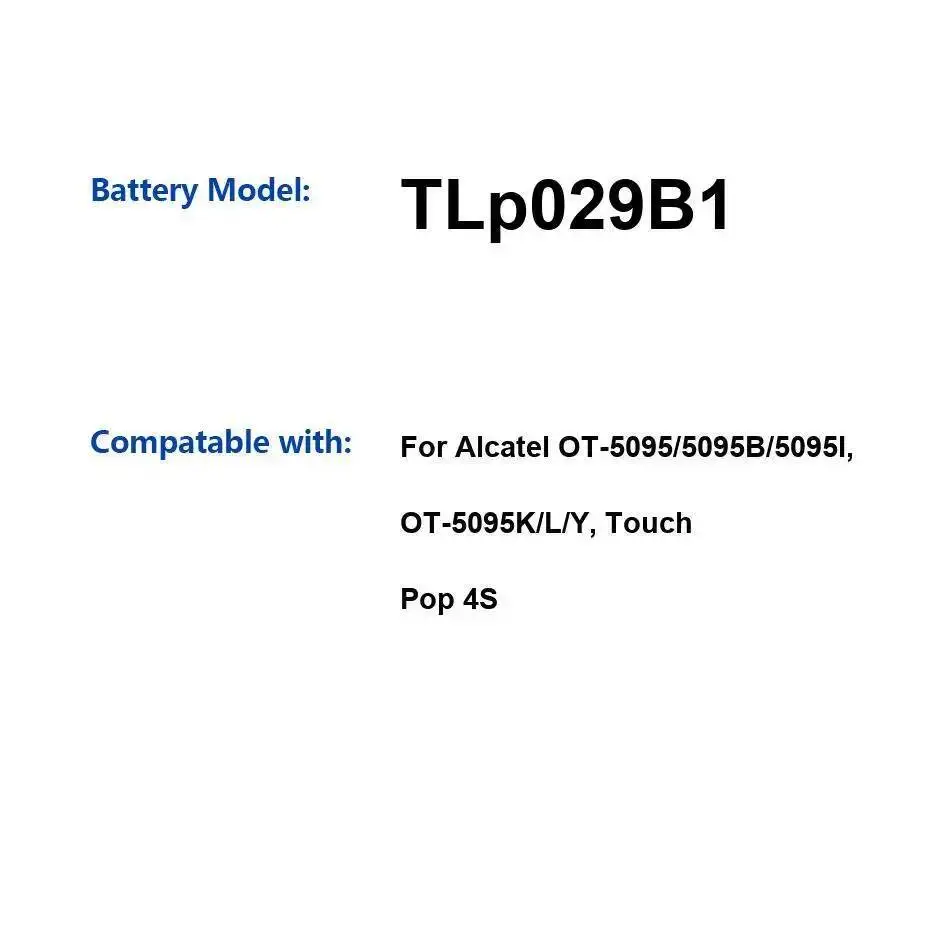 Аккумулятор мобильного телефона Tlp029b1 2960 мАч для Alcatel OT-5095 5095B 5095I, OT-5095K L Y Touch Pop 4S