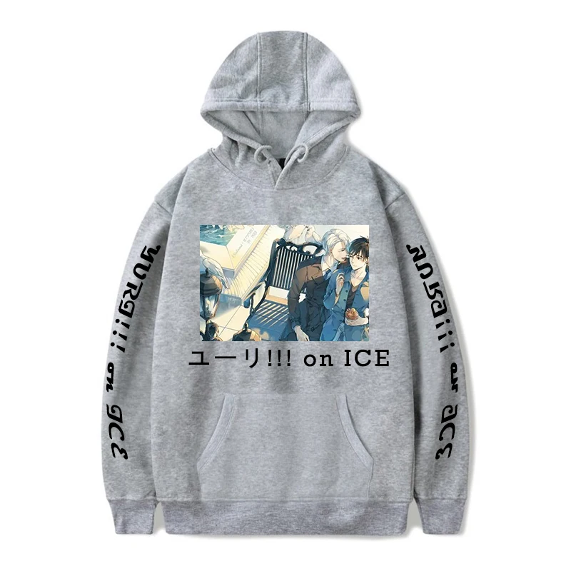 Фото Новая Толстовка Yuri! На Ice толстовка с капюшоном, манга, Харадзюку, Cetak, Модный свитшот, пуловер, Женский пуловер №5