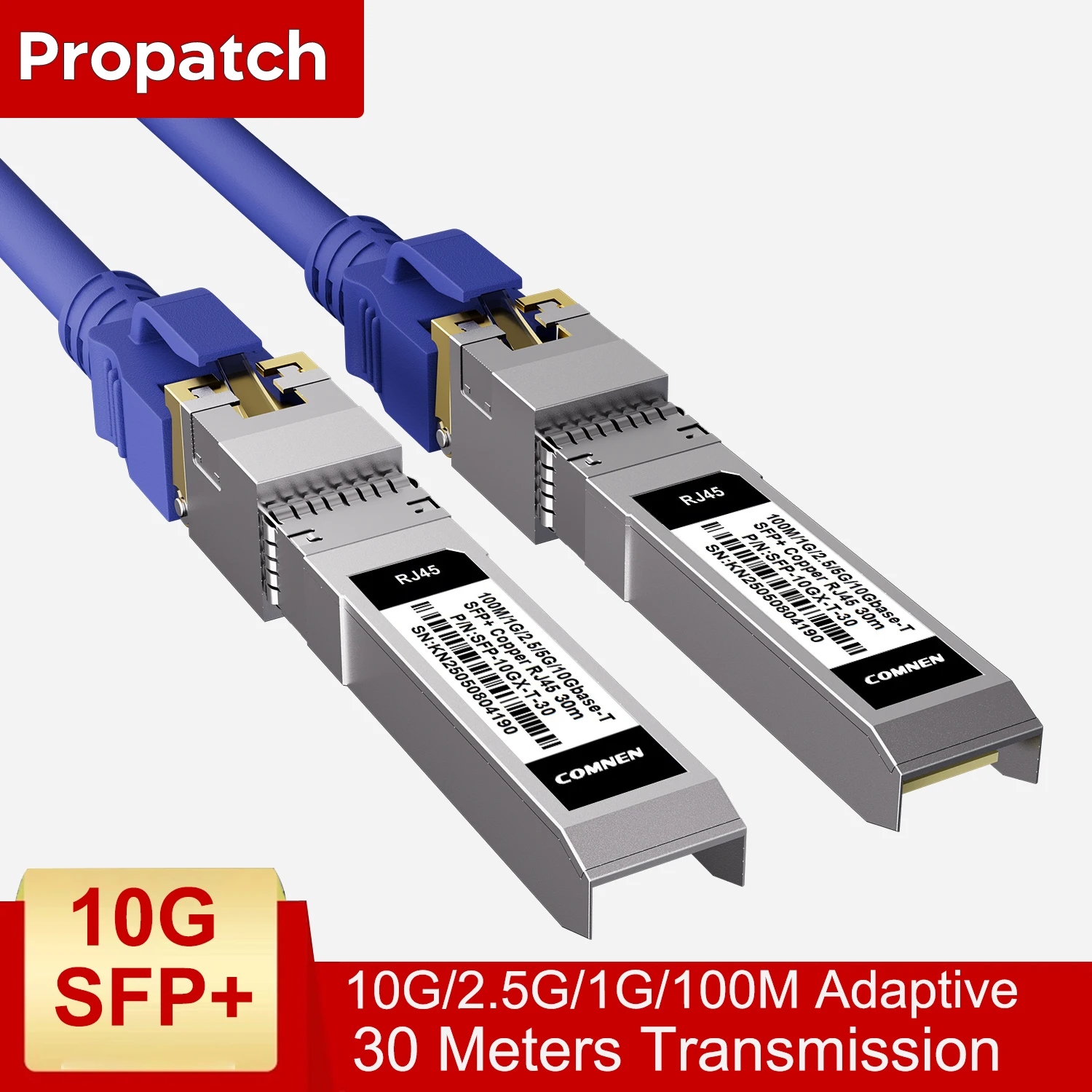 Приемопередатчик Propatch 10G SFP + к RJ45, медный кабель Ethernet CAT6A/CAT7 RJ45 к SFP+ для коммутатора Cisco Mikrotik, TP-Link, D-Link