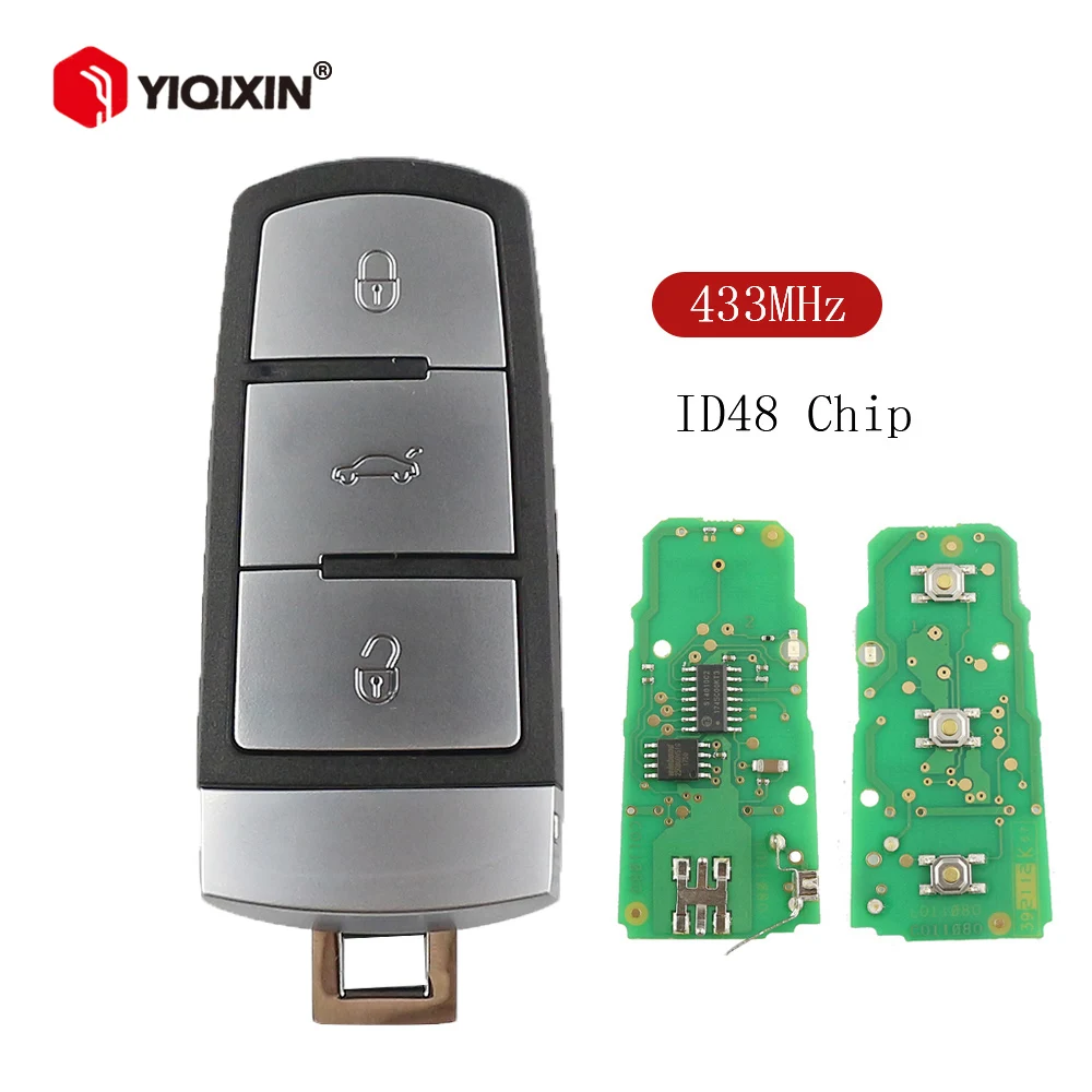 YIQIXIN умная фотография для Volkswagen VW Passat CC B6 3C B7 Magotan ID48 чип 433 МГц 2005-2014 3C0959752BA 3 кнопки