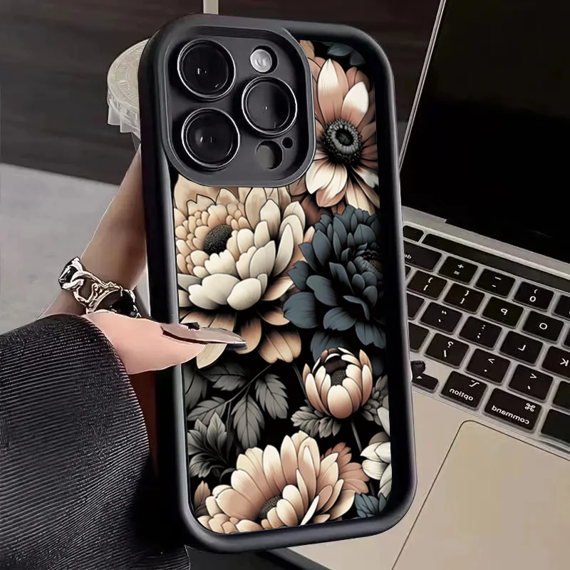 Мягкий матовый чехол Flower для Xiaomi Mi 14 13 13T 12 11 Lite 5G Mi 12T Pro Чехлы для Poco F6 M6 F5 X6 X5 X3 Pro Противоударный чехол