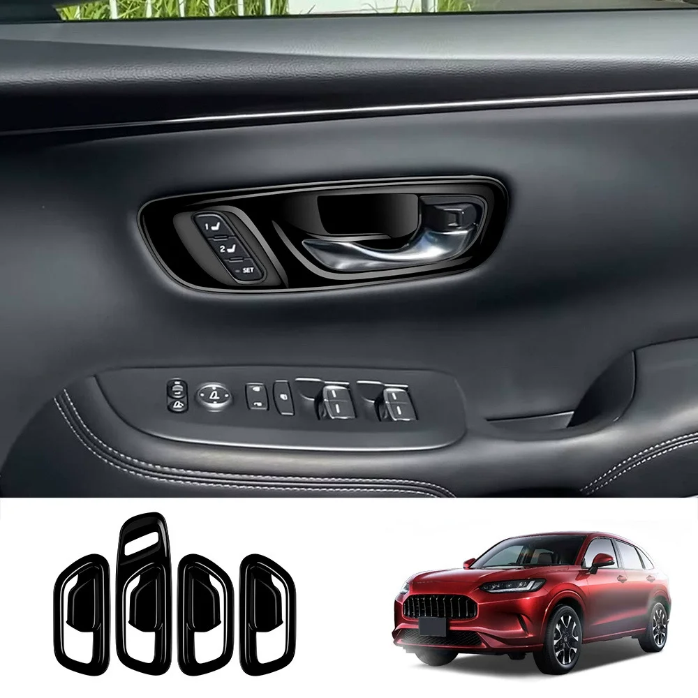 Фото RHD для Honda ZR-V ZR V ZRV 2022 2023, черный ABS, внутренняя дверная ручка автомобиля, крышка корпуса, накладки, наклейки, аксессуары, Стайлинг №3