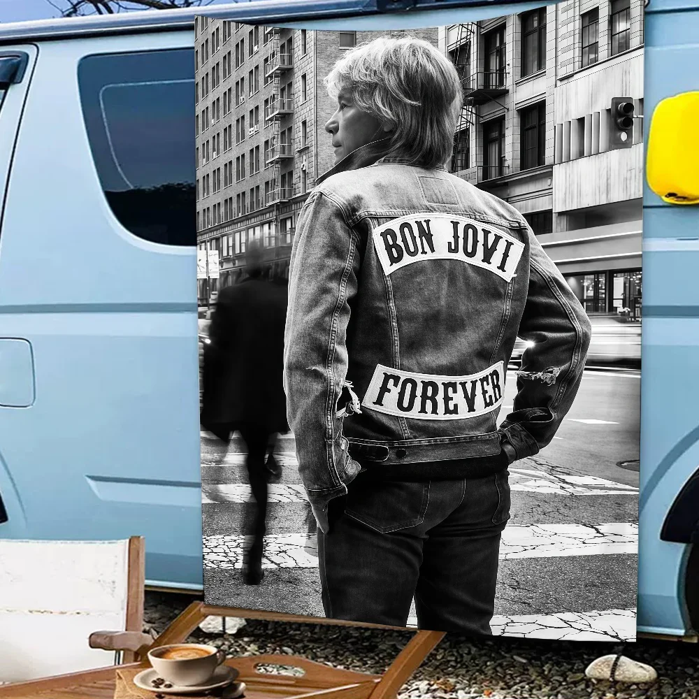Фото Флаг B-Bon J-Jovi для гостиной, домашнего декора в общежитии, художественный домашний декор для вечеринки, пикника, баннер №5