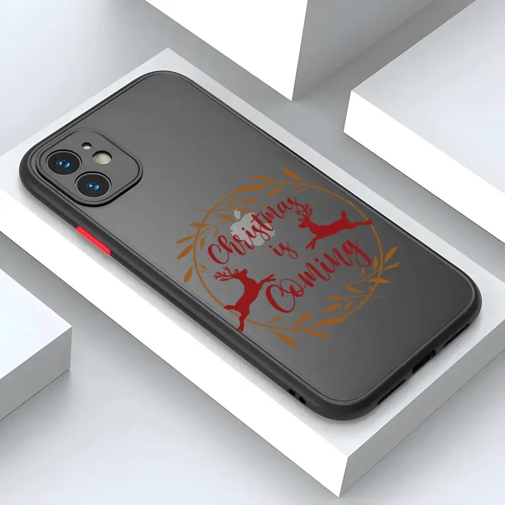 Новогодний рождественский тренерский чехол для телефона для IPhone 15, 16, 14, 12, 13, 11 Pro XR XS Max Mini X 7 8 Plus, матовый чехол (art.: 3920ca60f5bfc) - 3920ca60f5bfc