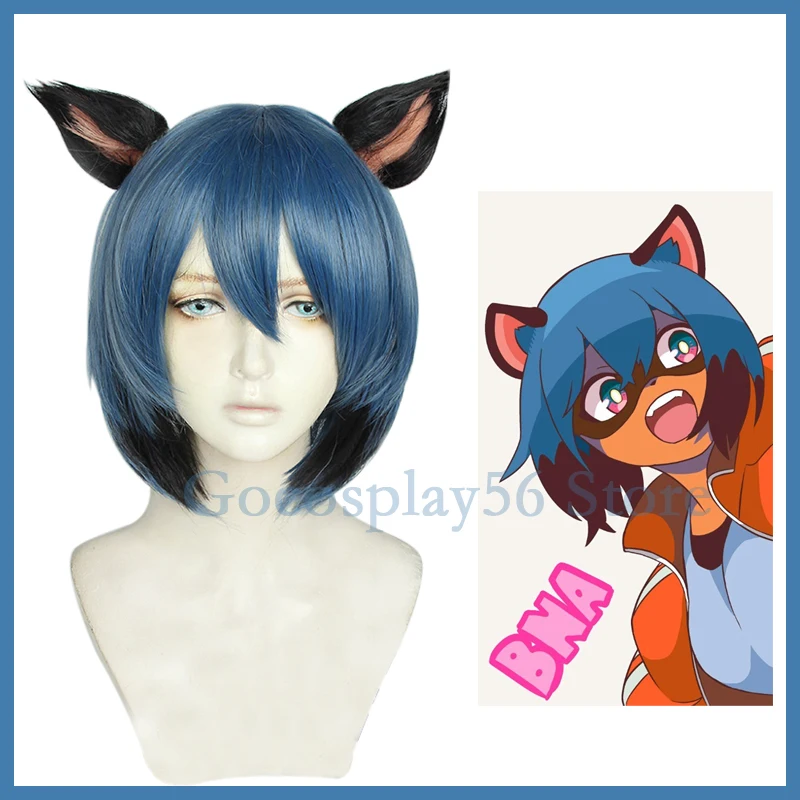 Парик Michiru из аниме BNA Kagemori с ушками, новинка, Искусственные черные короткие волосы BOBO, синтетический парик