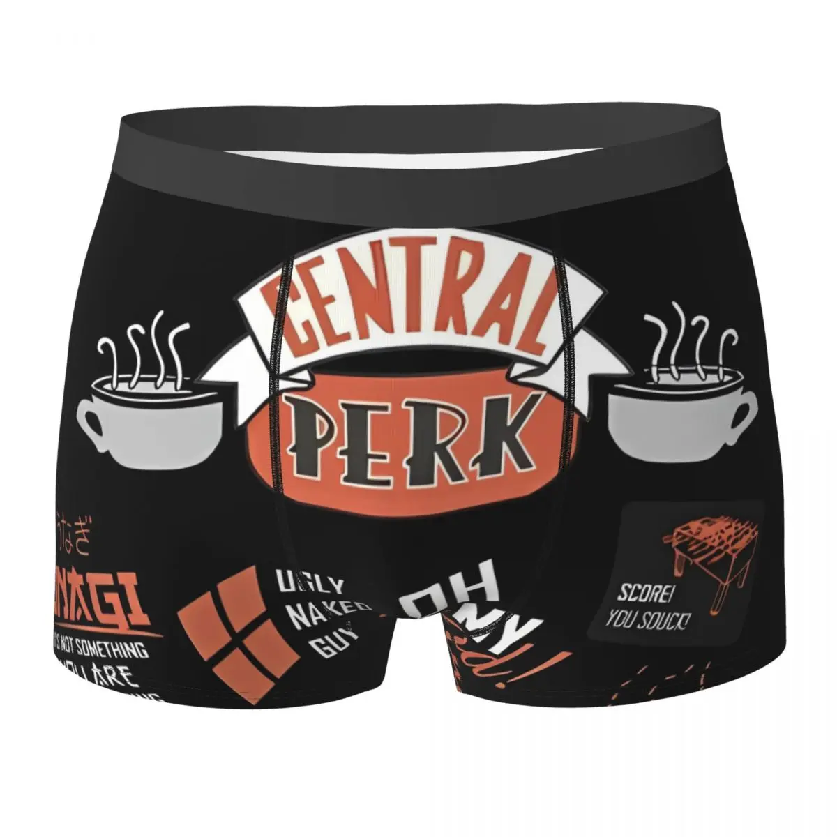 Нижнее белье из серии «Друзья», мужские трусы Central Perk с героями мультфильмов, дышащие шорты-боксеры, шорты высокого качества, трусы больших размеров