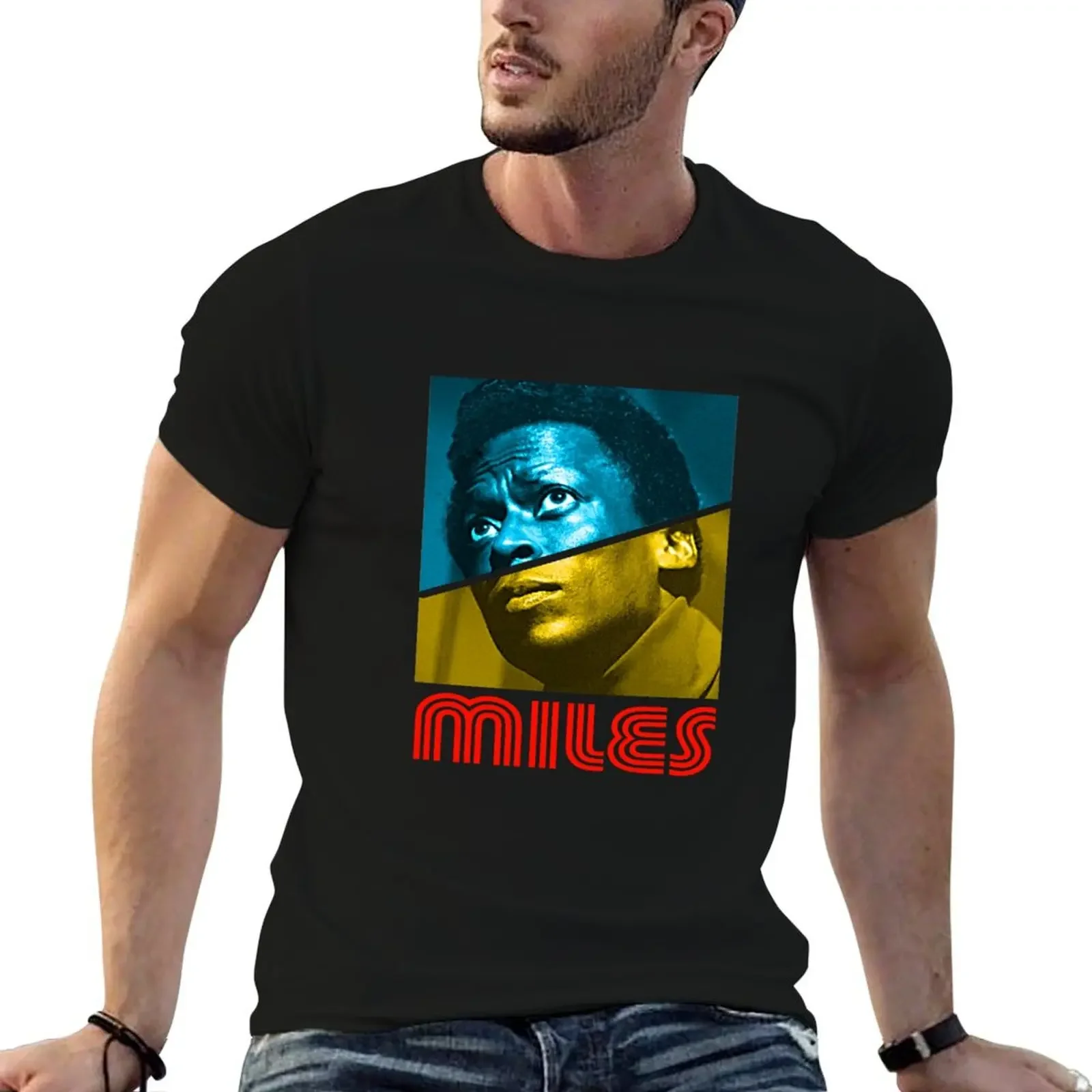 Цветная футболка Miles Davis, дешевые вещи, топы больших размеров, мужские белые футболки больших размеров