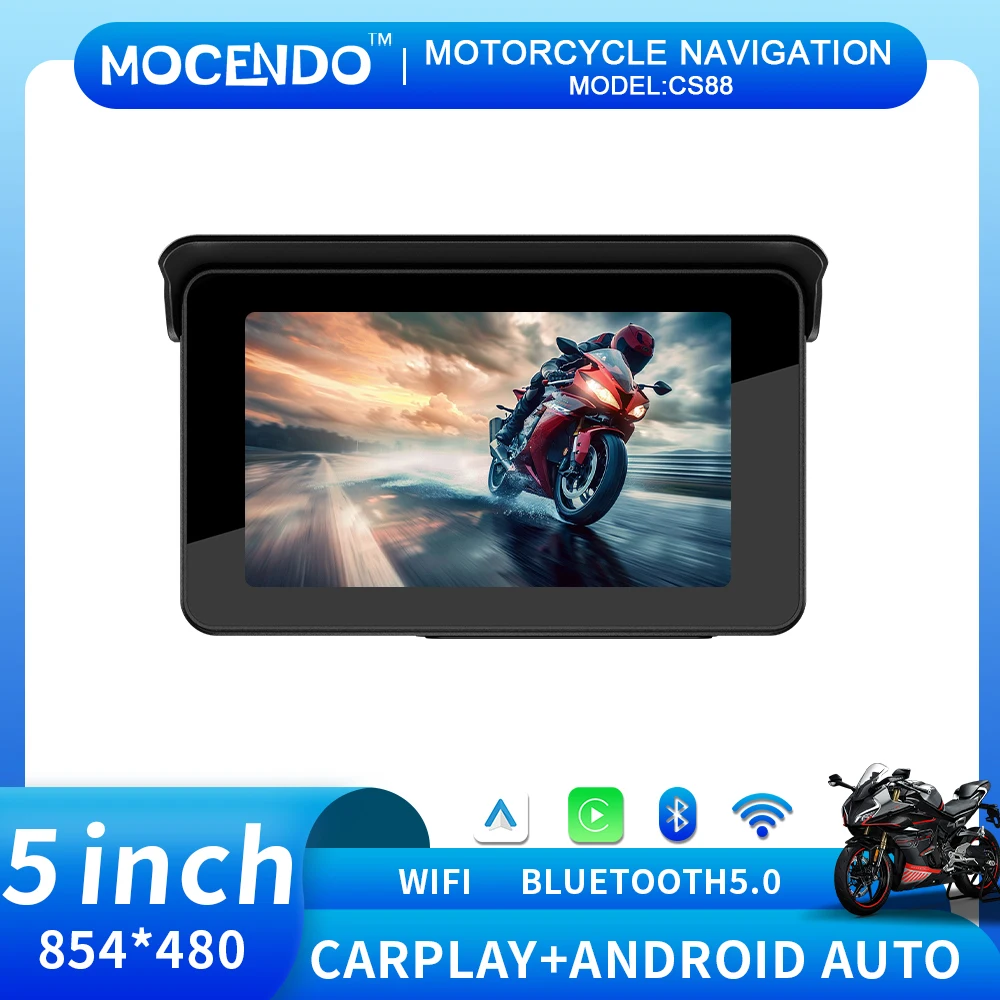 Навигационный мотоцикл, водонепроницаемый экран Carplay, портативный мотоцикл, беспроводной Android-монитор