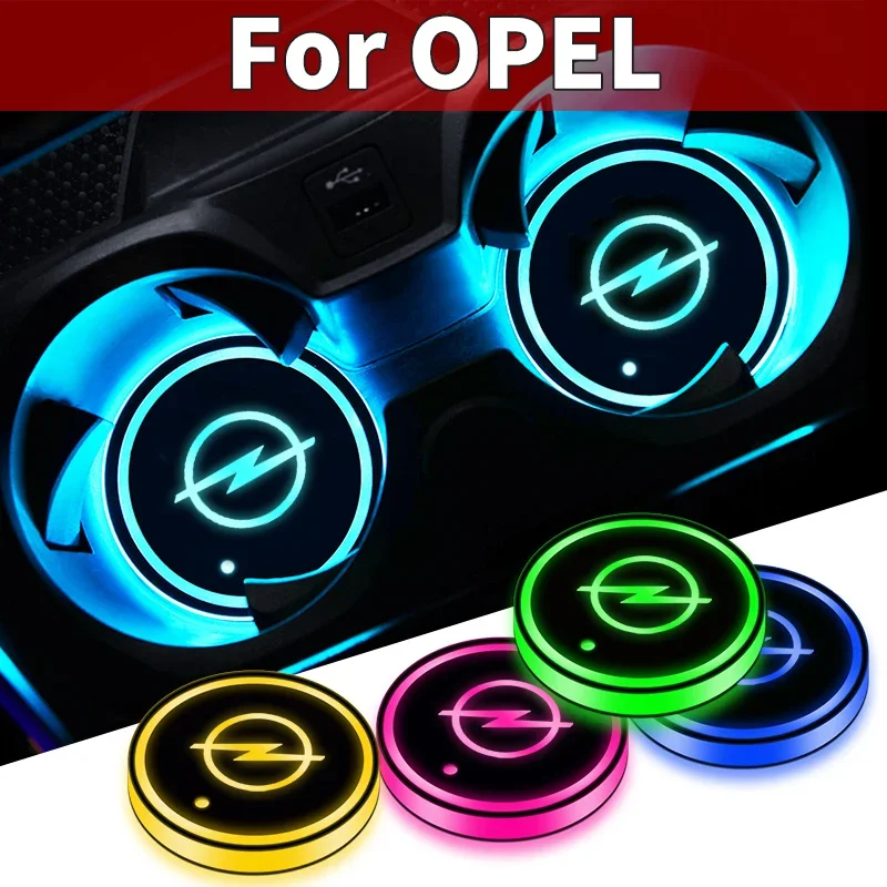 Led Logo Cup светильник светящиеся подставки для напитков для Opel Insignia GSi Astra J Sedan Corsa Mokka Grandland Crossland Zafira