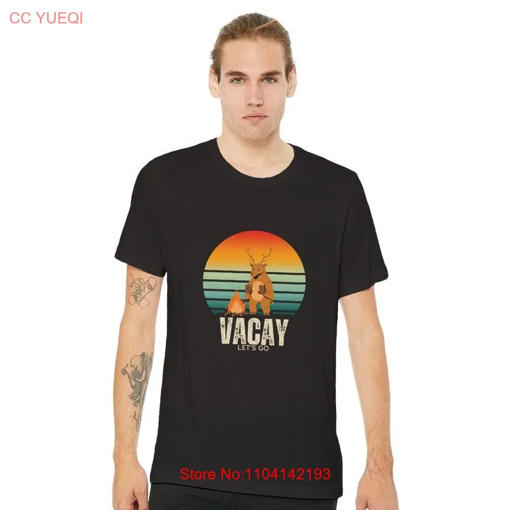 Футболка Vaca Let's Go, забавные холщовые футболки премиум класса с круглым вырезом и длинными или короткими рукавами, 3001