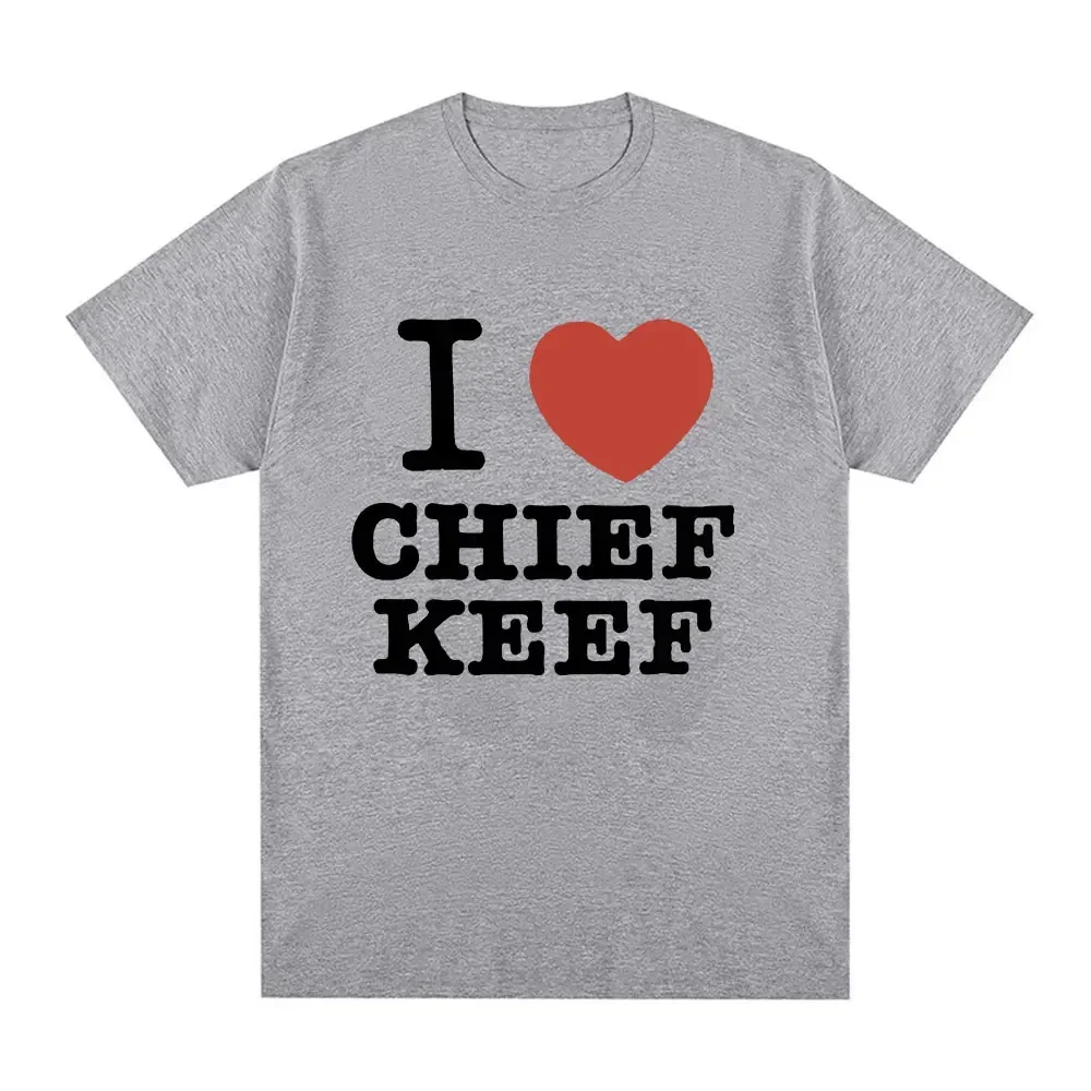 Фото 2025 новая модель I Love Chief Keef футболка мужская модная повседневная футболка с коротким рукавом винтажные готические хлопковые футболки хип-хоп Street №3