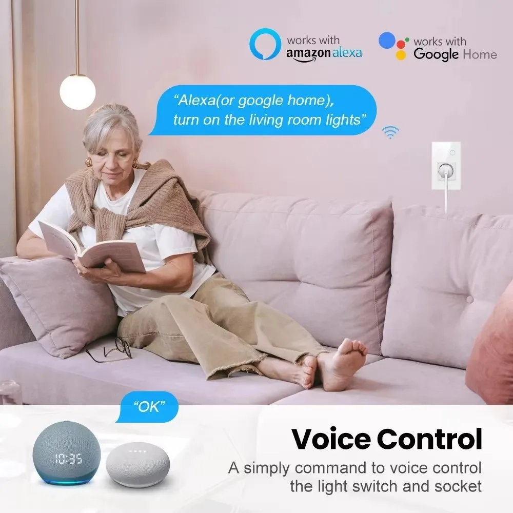 Melery Wi-Fi Smart Israel Настенная розетка USB Type-C PD 30 Вт Быстрая зарядка Розетка Стеклянная панель Приложение Голосовой пульт дистанционного управления Alexa Google Home (art.: 3920cc7b22e21) - 3920cc7b22e21
