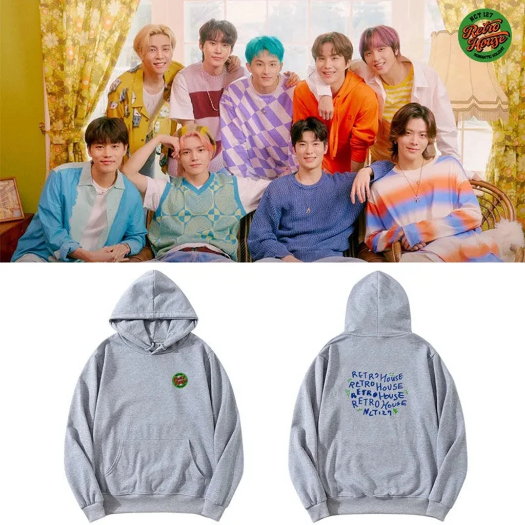 Худи NCT127 с капюшоном в стиле ретро Kpop, рубашка с капюшоном на молнии, женская одежда y2k, уличная одежда, свободные Модные свитшоты, кардиган, куртка