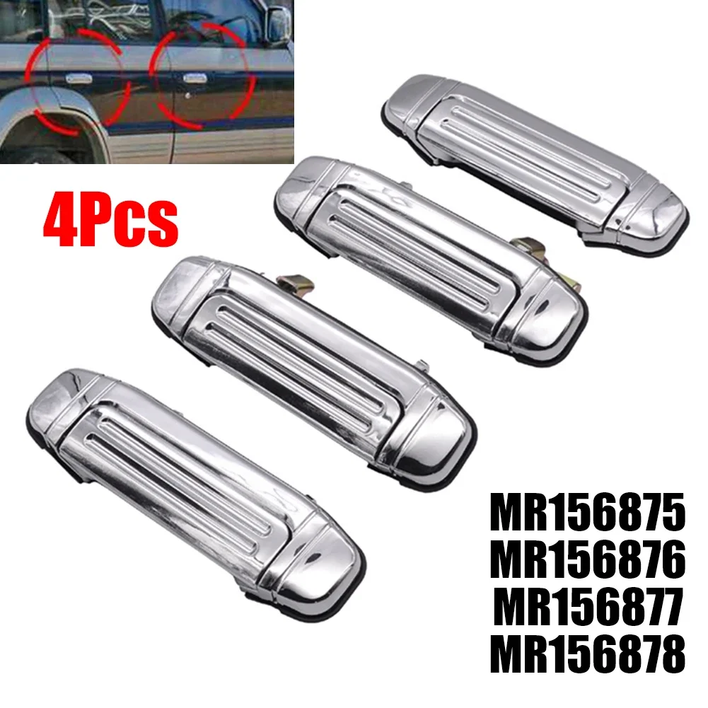 Фото Наружные хромированные дверные ручки 4x для Mitsubishi, Montero, Pajero, MR156875, MR156876, MR156877, запчасти для автомобилей №4