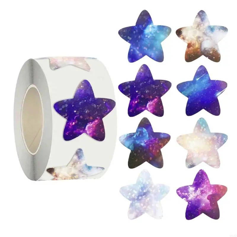 Фото QX2E 500pcs/Rolll Starry Glitter Star Starker For Kids Награда красочные звездные этикетки №3