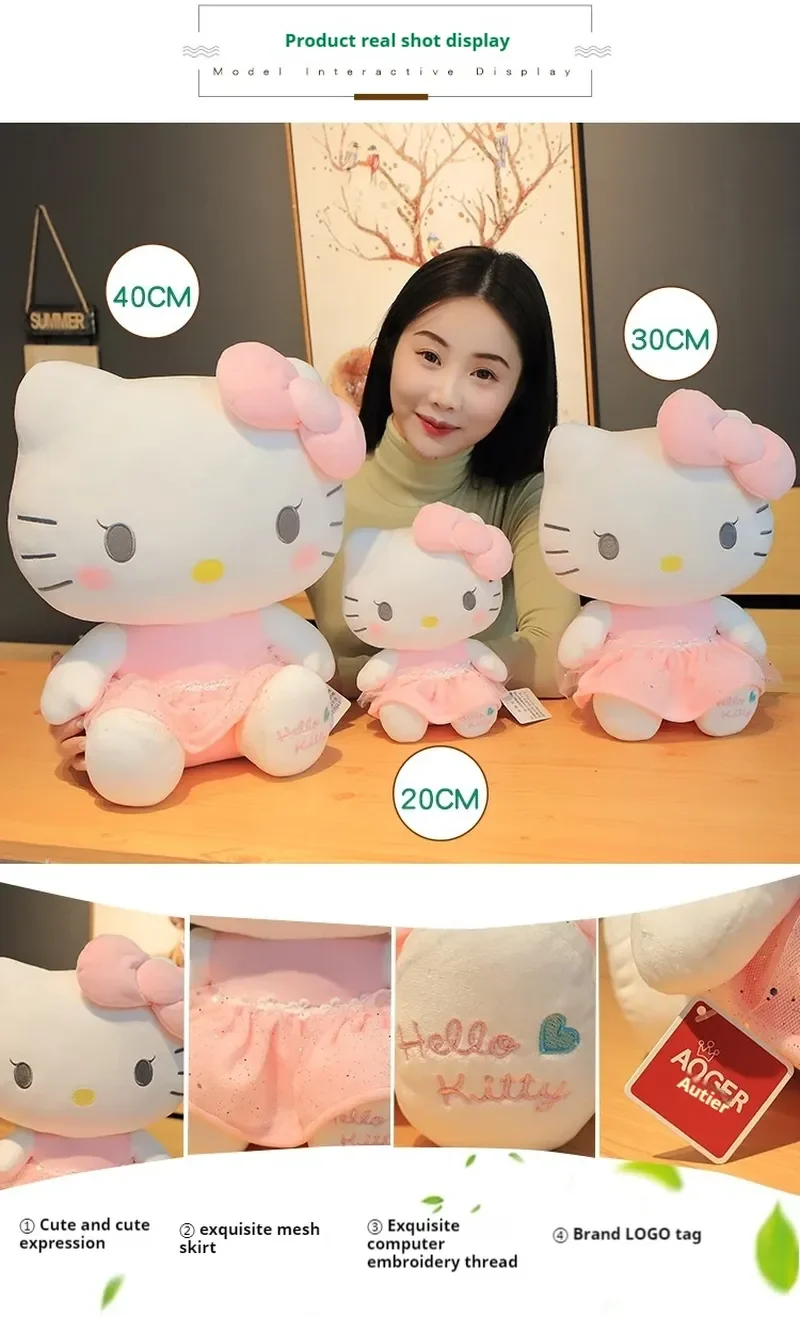 3040 см Sanrio Kt Hellokitty Baby Sleep Companion кукла милый кот плюшевая игрушка успокаивающая кукла для девочек мягкие подушки для дома подарки (art.: 3920ca88cb287) - 3920ca88cb287