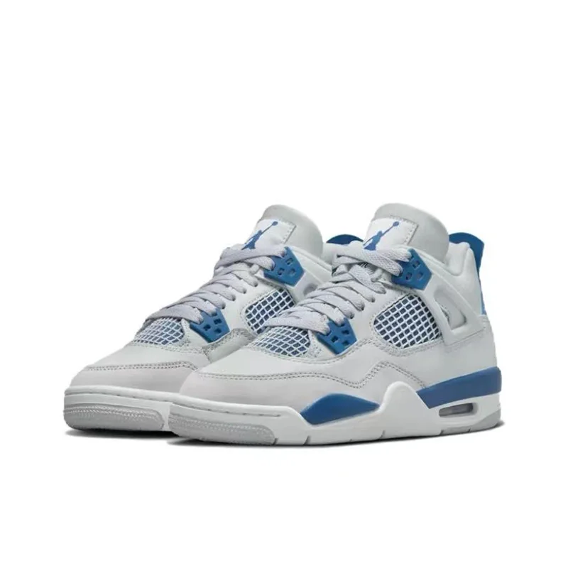 Фото Air Jordan 4, кожаные легкие и удобные высокие баскетбольные кроссовки Lucid Green для женщин, бело-зеленые №2