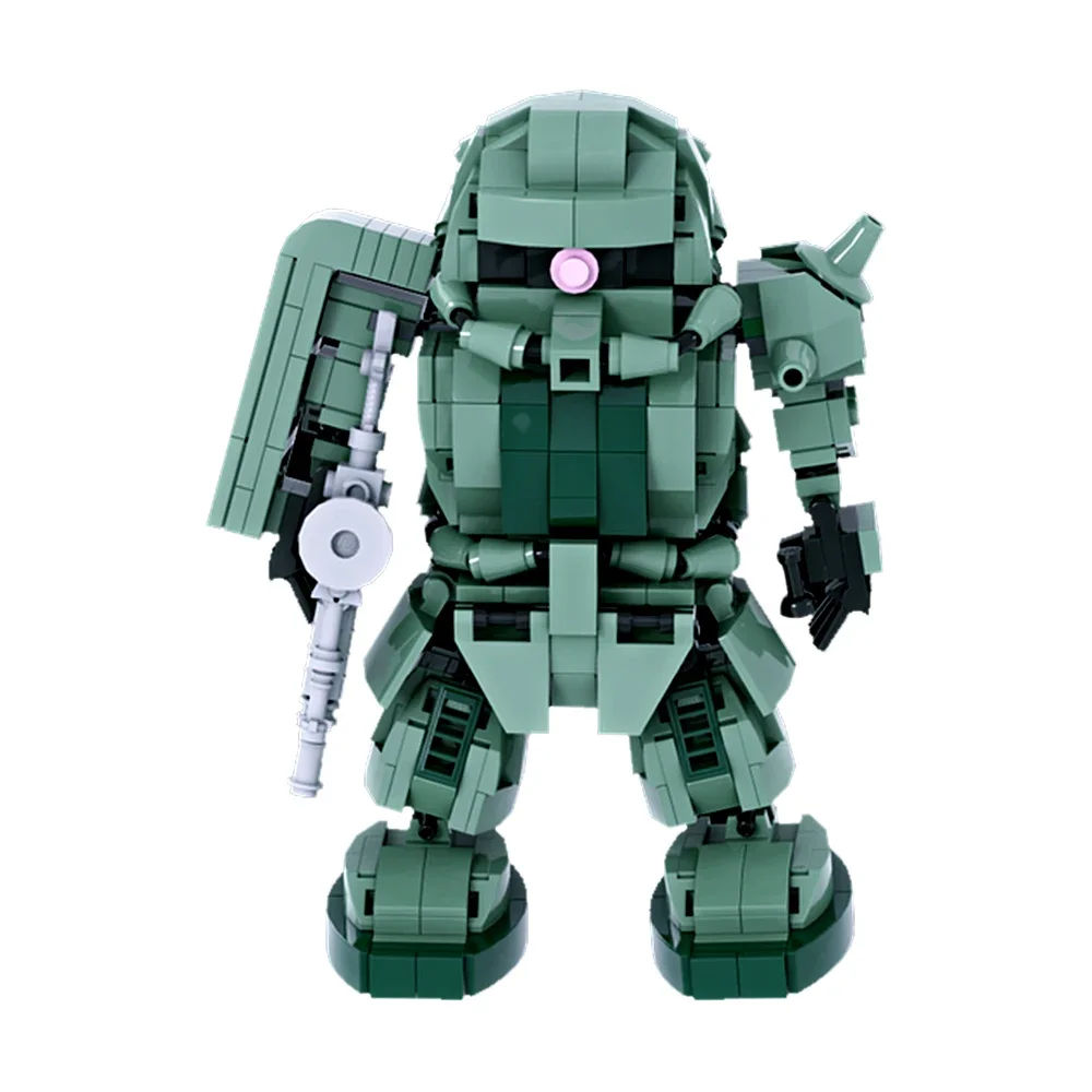 Фото Робот Gobricks MOC с героями мультфильмов MS 06, боевой робот Zaku, строительный блок, модель, высокотехнологичный боевой робот Mecha, сделай сам, кирпичи, игрушки, подарки для детей №2