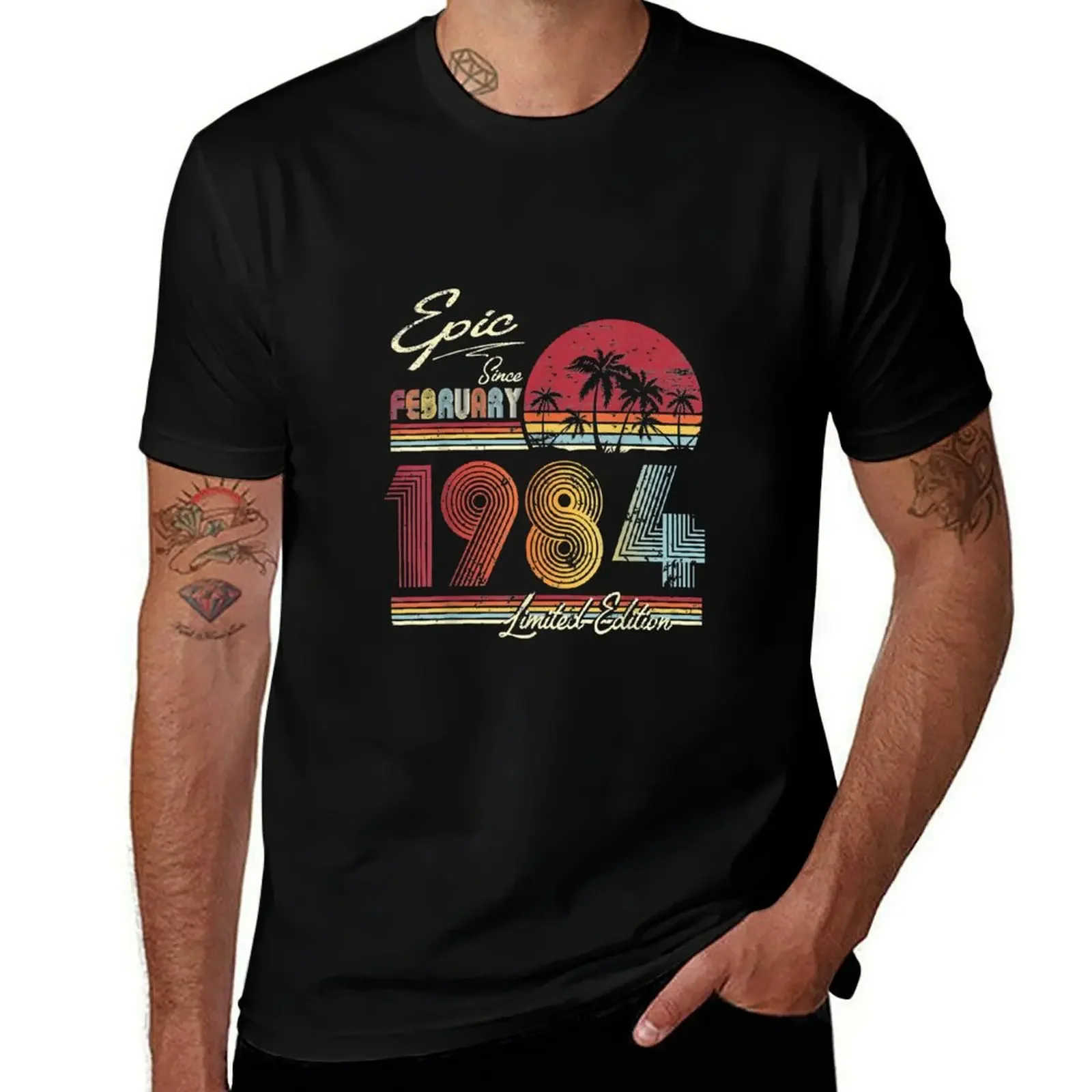 Эпика с февраля 1984 года, футболка на день рождения для 38 лет, быстросохнущая футболка для мальчика, рубашки с рисунком для мужчин