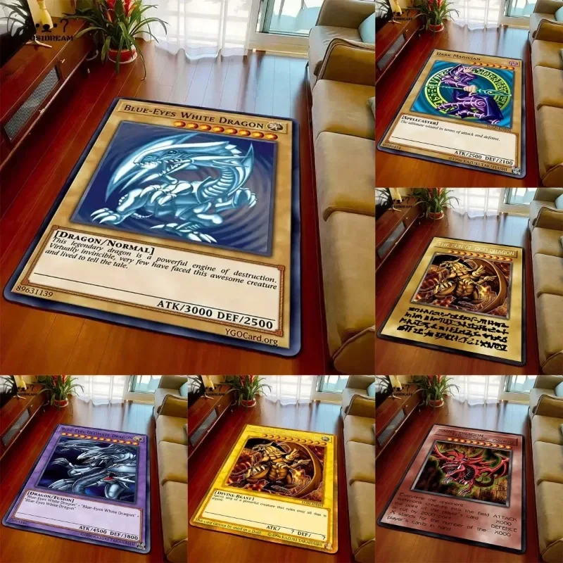 Yu-Gi-Oh Blue Eyes Белый Дракон Аниме Ковер Мультяшный напольный коврик для гостиной и спальни Декоративный коврик Идеальный подарок