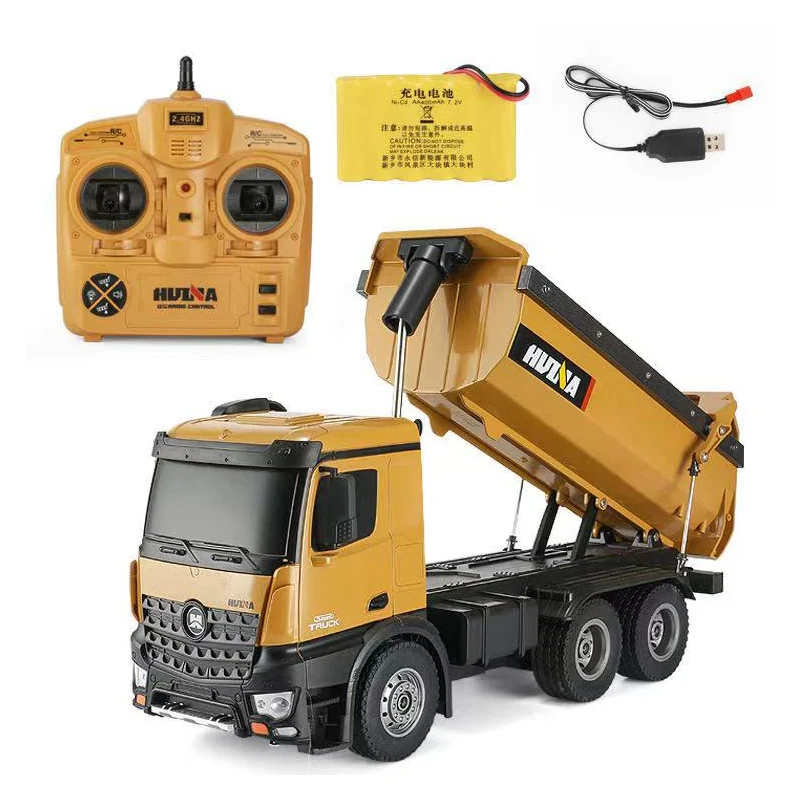 HUINA RC Самосвал, масштаб 1/14, 2,4 ГГц, электрический RTR 1573, автомобильный аккумулятор с дистанционным управлением, уличные игрушки, подарок для мальчиков TH18056