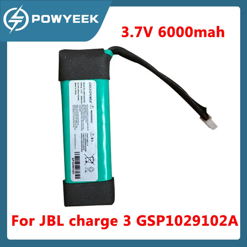 Новинка 3,7 в 6000 мАч реальная емкость 100% Новый оригинальный для JBL charge 3 GSP1029102A беспроводной Bluetooth аудио аккумулятор