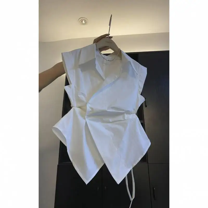 Frans effen Bravo Xoślaid onregel Fisk POLO kraag taille mouwloos рубашка voor dames nieuwe Xo Brugtijlaliya geurtop (art.: 3920d1344e979) - 3920d1344e979