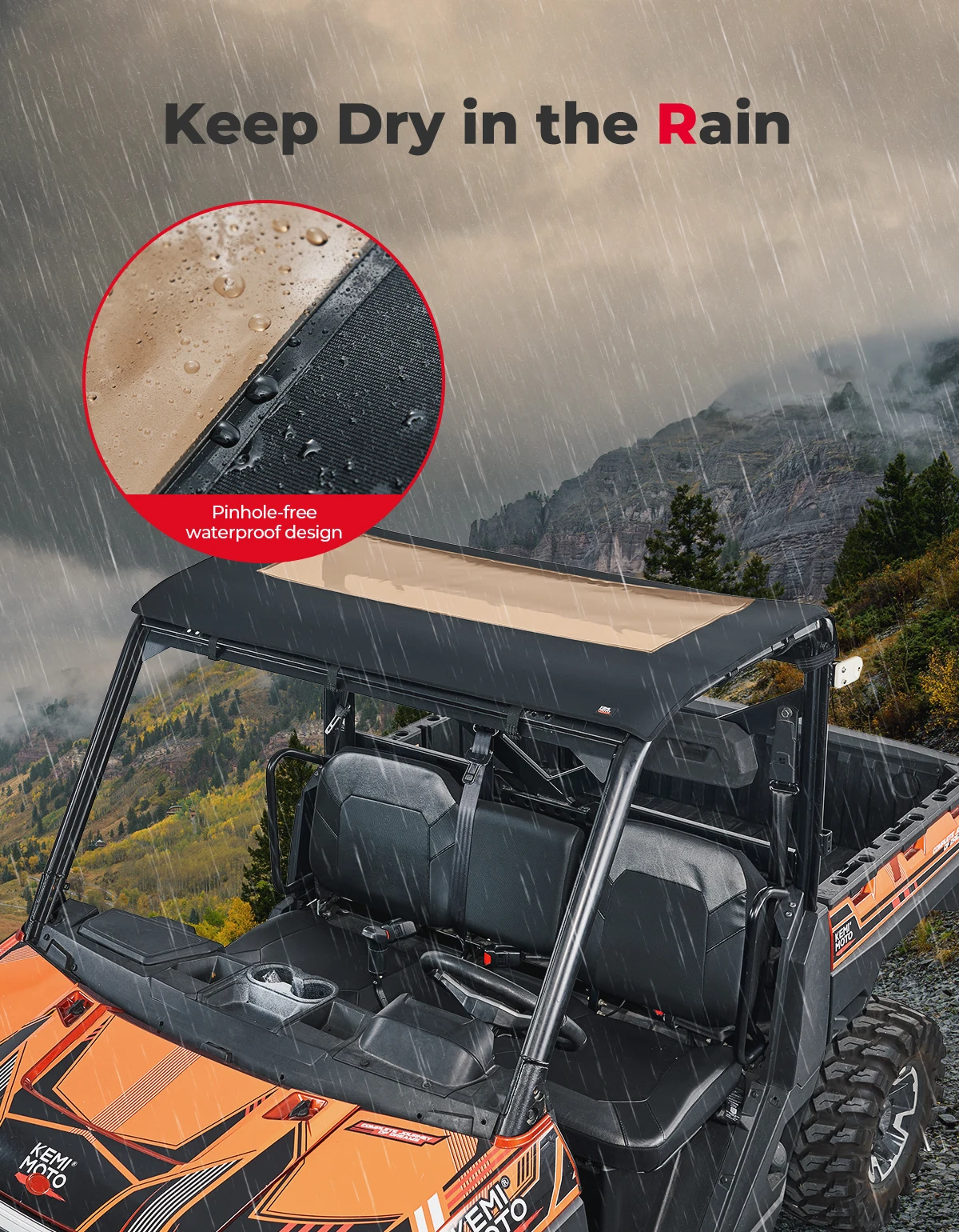 Фото Брезент UTV водонепроницаемый тонировочный, совместимый с Polaris Ranger CREW XP 1000/ 1000 /570/XP 570/XP 900 2013-2023 2024 №3