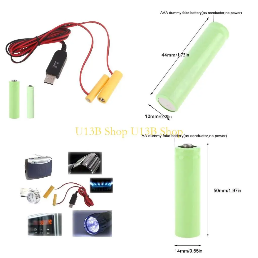 USB USB -преобразователь USB -преобразователь фиктивные аккумуляторы elminators repalce 2pcs 1.5V LR3/AAA+LR6 AA