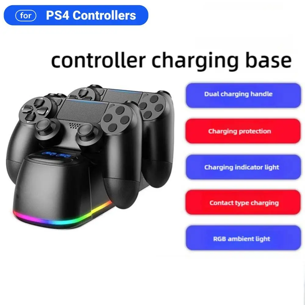 Для контроллеров PS4, подставка для зарядки игровой консоли для контроллера PS4, двойная зарядная док-станция с интеллектуальным индикатором