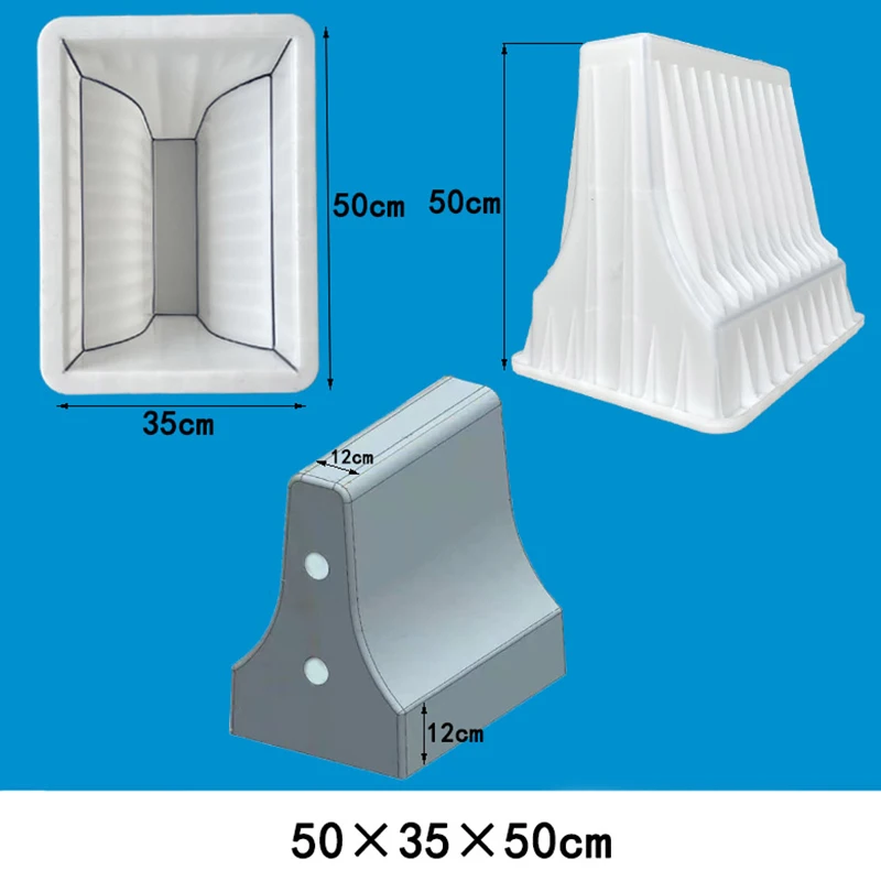 50X30X50CM Цементный изоляционный пирс, пластиковая форма, защитные перила для шоссе, пирс для предотвращения столкновений дорожного движения
