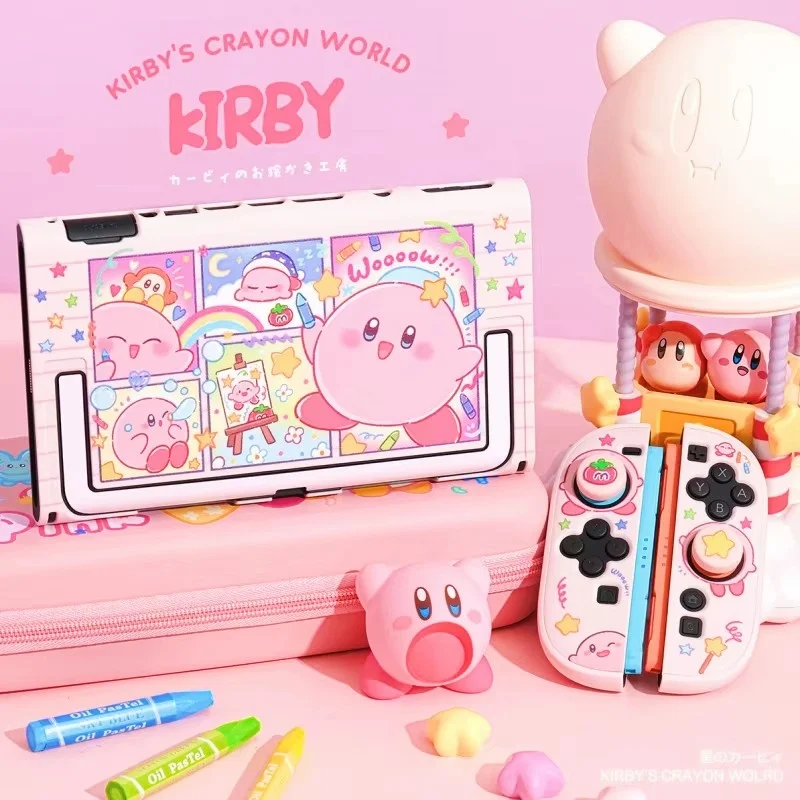 Симпатичный розовый защитный чехол Кирби для Nintendo Switch 2-го поколения, мультяшный граффити, аниме, периферийный предмет