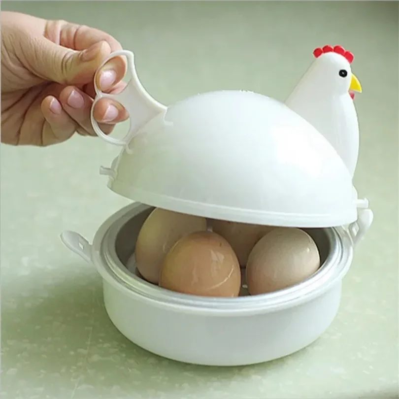 Новый прекрасный яйцеварка в форме курицы, пароварка, 4 яйца, 1 яйцо, микроволновая печь, яйцеварка, инструмент для приготовления пищи, кухонные аксессуары, оптовая продажа