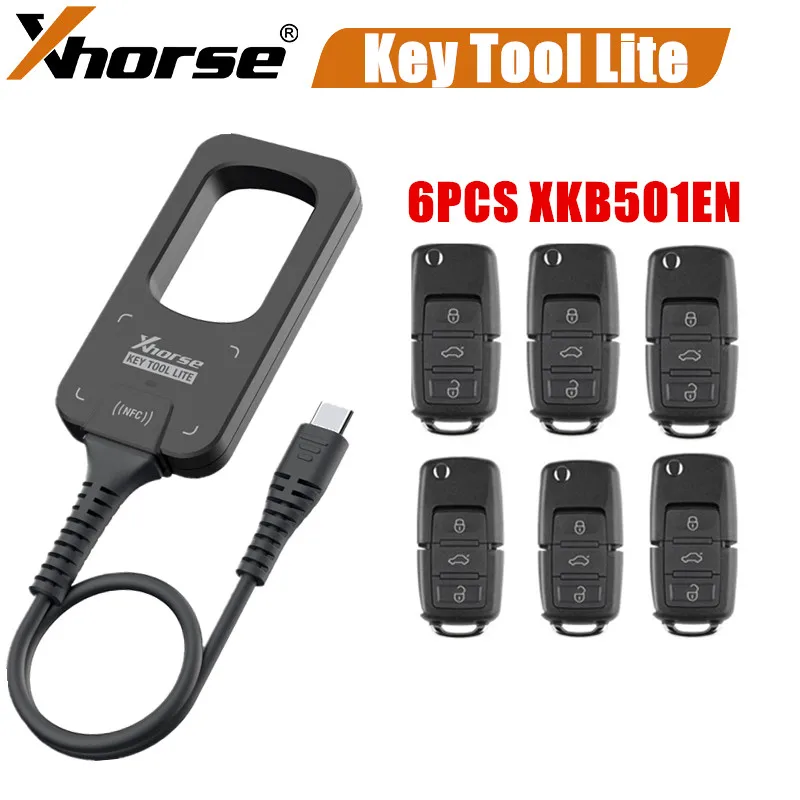 Xhorse VVDI BEE Key Tool Lite Клон транспондера обнаружения частоты 6 шт. XKB501EN Проводные пульты Ключ на выбор
