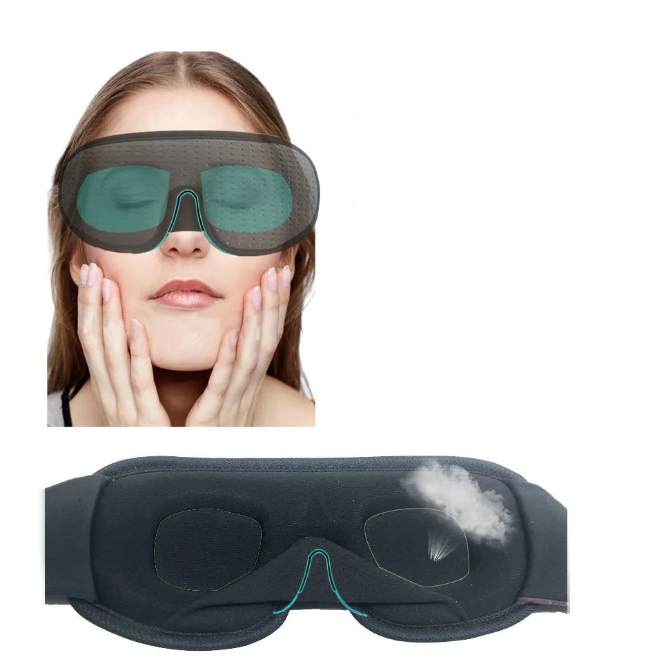 Фото Черная 3D маска для глаз дышащая затеняющая 3D маска для сна маска для глаз №2