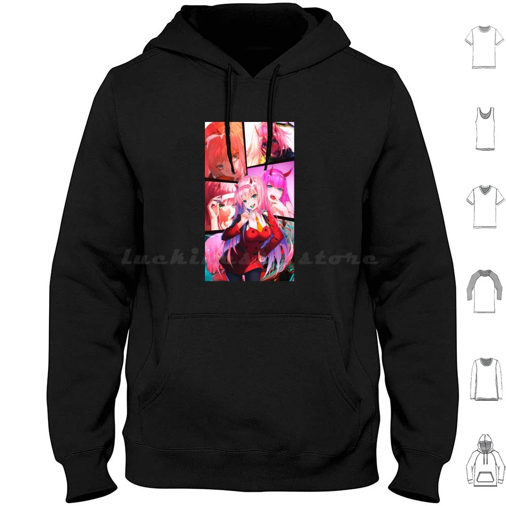 Толстовки с длинными рукавами Zero Two коллаж Waifu манга 002 Zero 02 Franxx дорогой аниме Two