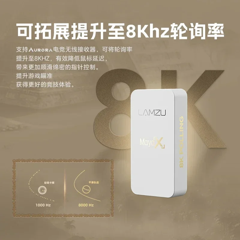 Беспроводная мышь LAMZU Maya X, трехрежимная Paw3950, 8k возвратная игровая мышь для киберспорта, эргономика, легкие аксессуары для ПК на заказ, Vorlant (art.: 3920d220c3b55) - 3920d220c3b55