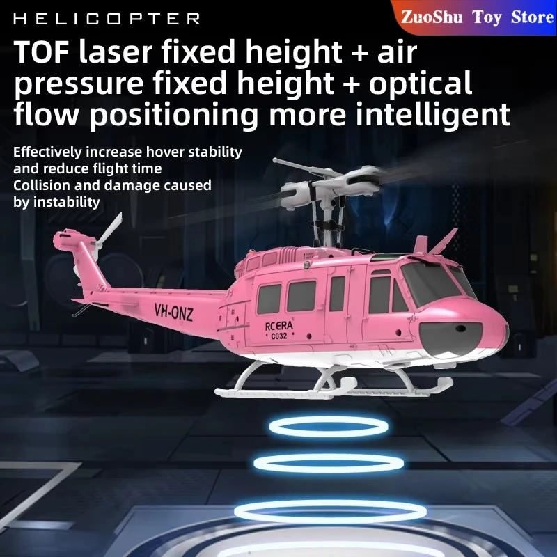 C032 UH-1 бесщеточный RTF RC вертолет 6-осевой гироскоп One Click 3D флип оптическое позиционирование потока UH1 модель вертолета игрушка для хобби