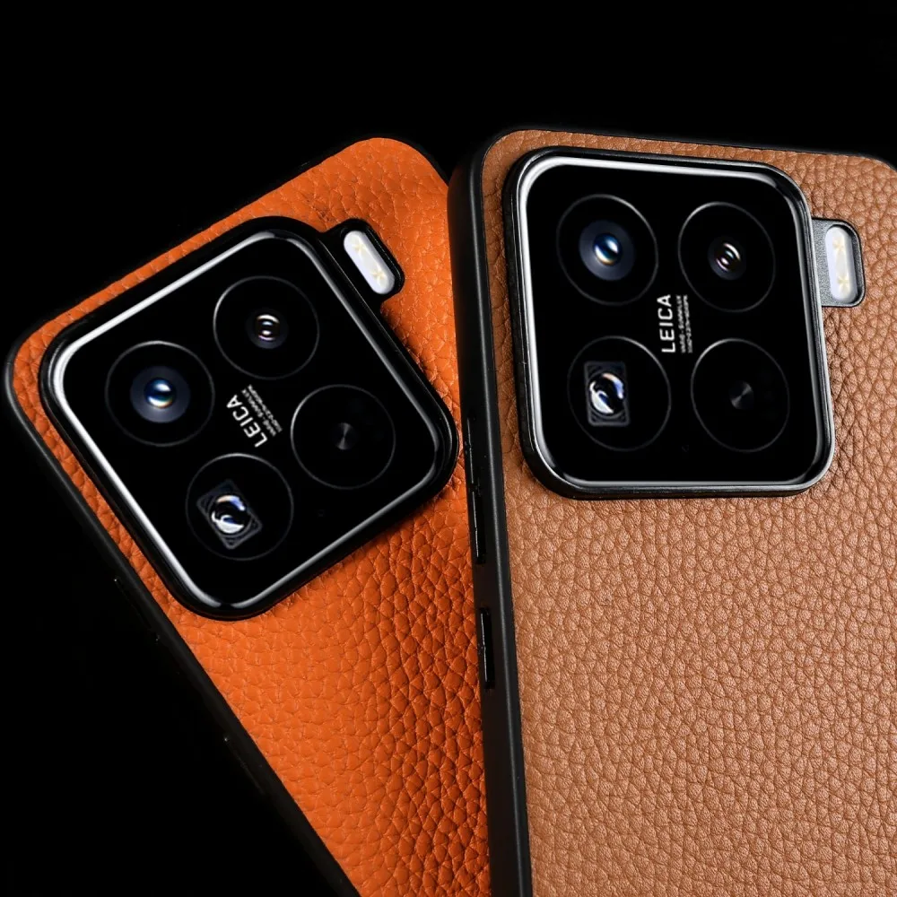 Фото Прочный чехол NZN из натуральной кожи для Xiaomi 15 Pro 14TPro 12Pro 12X 12TPro 12Ultra 11Ultra, чехлы для телефонов с полной упаковкой личи №5