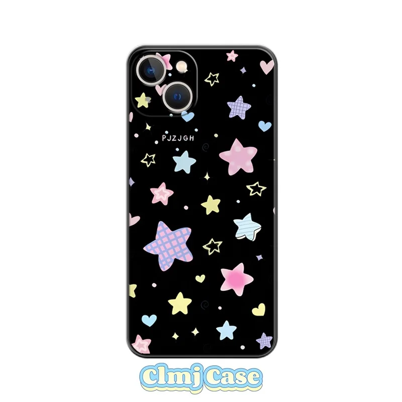 Чехол для телефона Clmj Pink Star для iPhone 15 Pro 16e 11 13 Pro Max 12 Mini 14 Plus Se 2020 XR XS Max X 7 8 Силиконовый защитный чехол (art.: 3920cdb2c1989) - 3920cdb2c1989